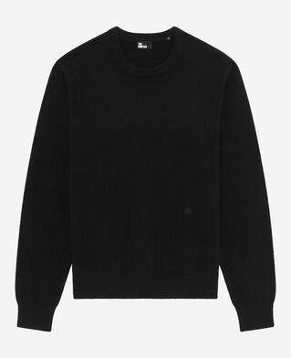 The Kooples HOMME BLACK pull col rond en cachemire noir
