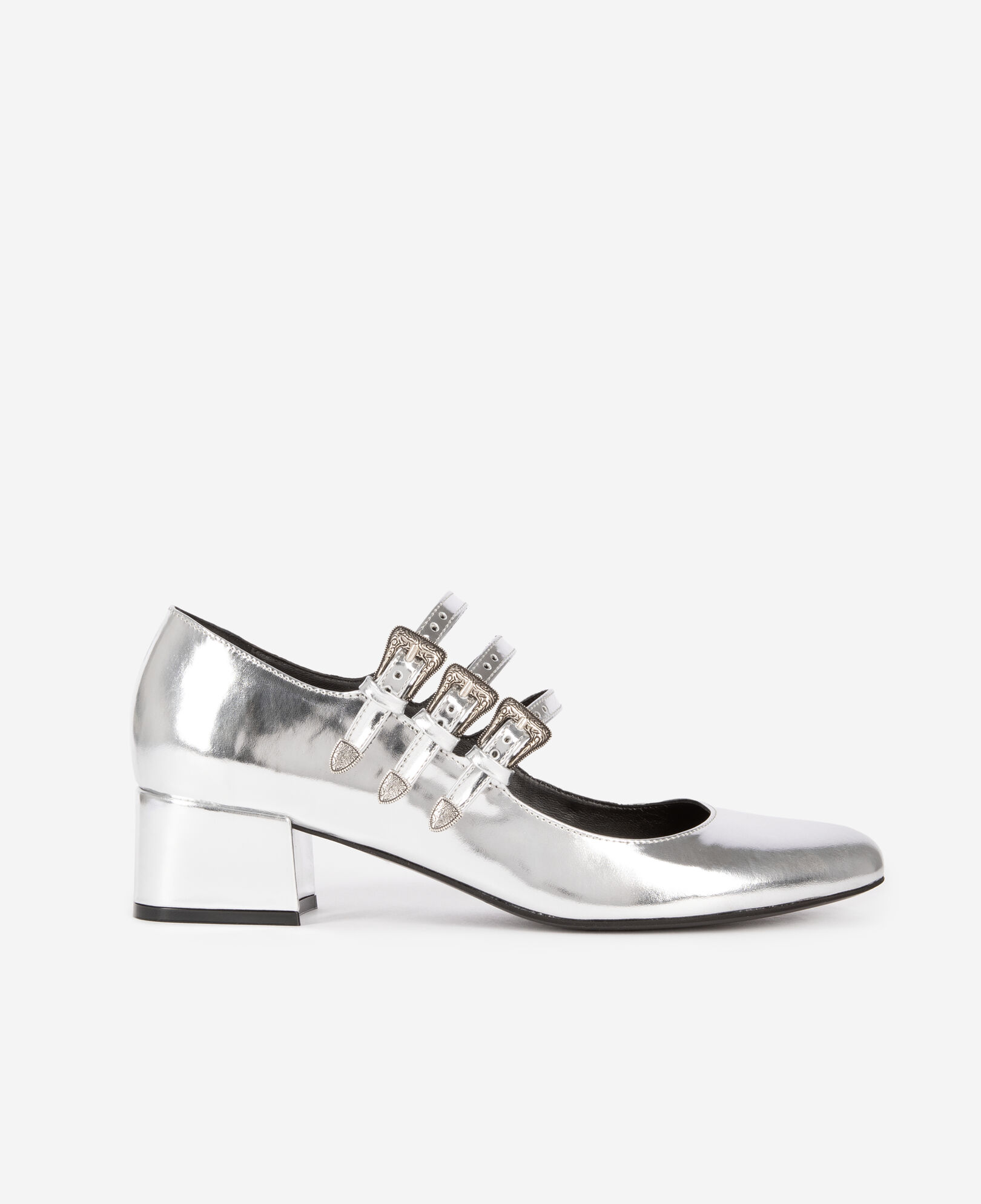The Kooples DAMEN SILVER absatz-babies aus silbernem metallic-leder