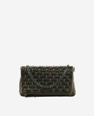 The Kooples F OLIVE heritage small green leather pouch