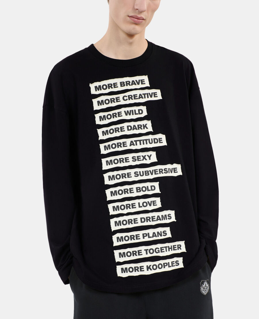 The Kooples HOMBRE BLACK WASHED camiseta manga larga negra