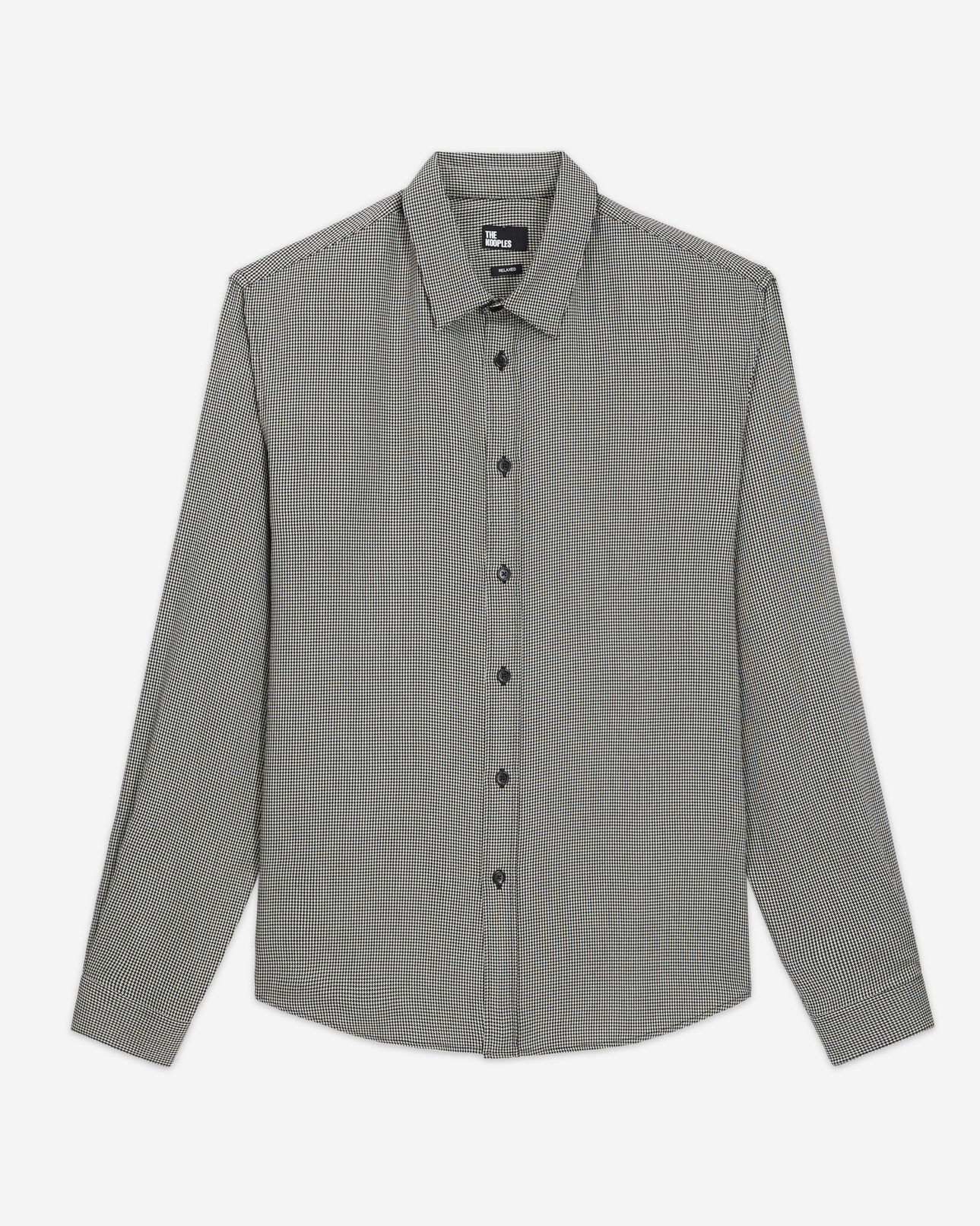 The Kooples HOMBRE BLACK WHITE camisa estampada con cuello clásico