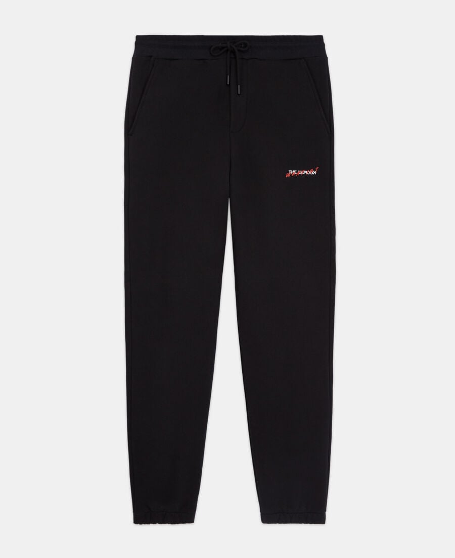 The Kooples MEN BLACK black joggers with what is print
