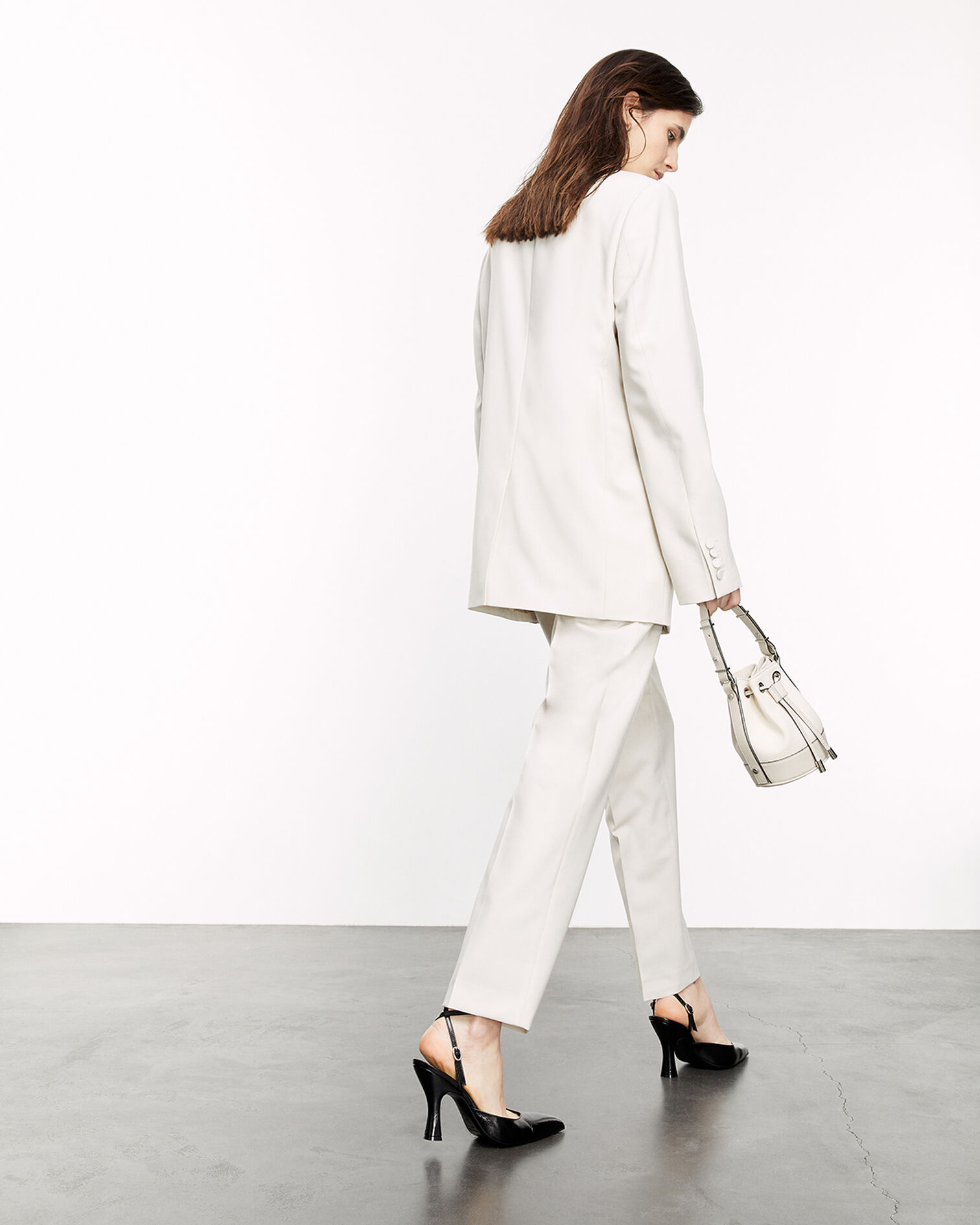 Ecru jacket with covered buttons, ECRU, hi-res image number null