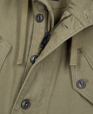 The Kooples HOMME OLIVE NIGHT parka longue &agrave; capuche kaki