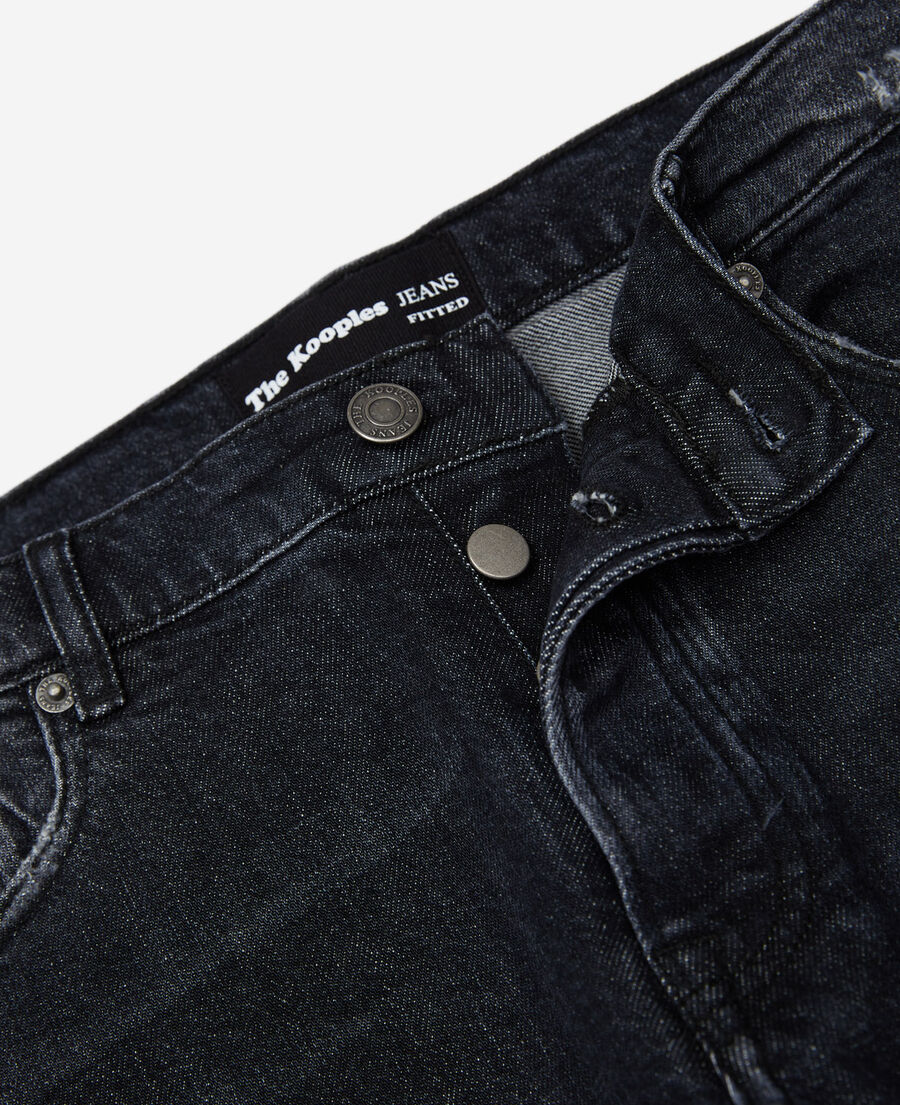 The Kooples MEN BLACK WASHED grey fit destroy jeans