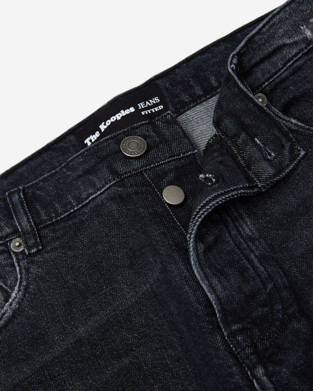The Kooples MEN BLACK WASHED grey fit destroy jeans