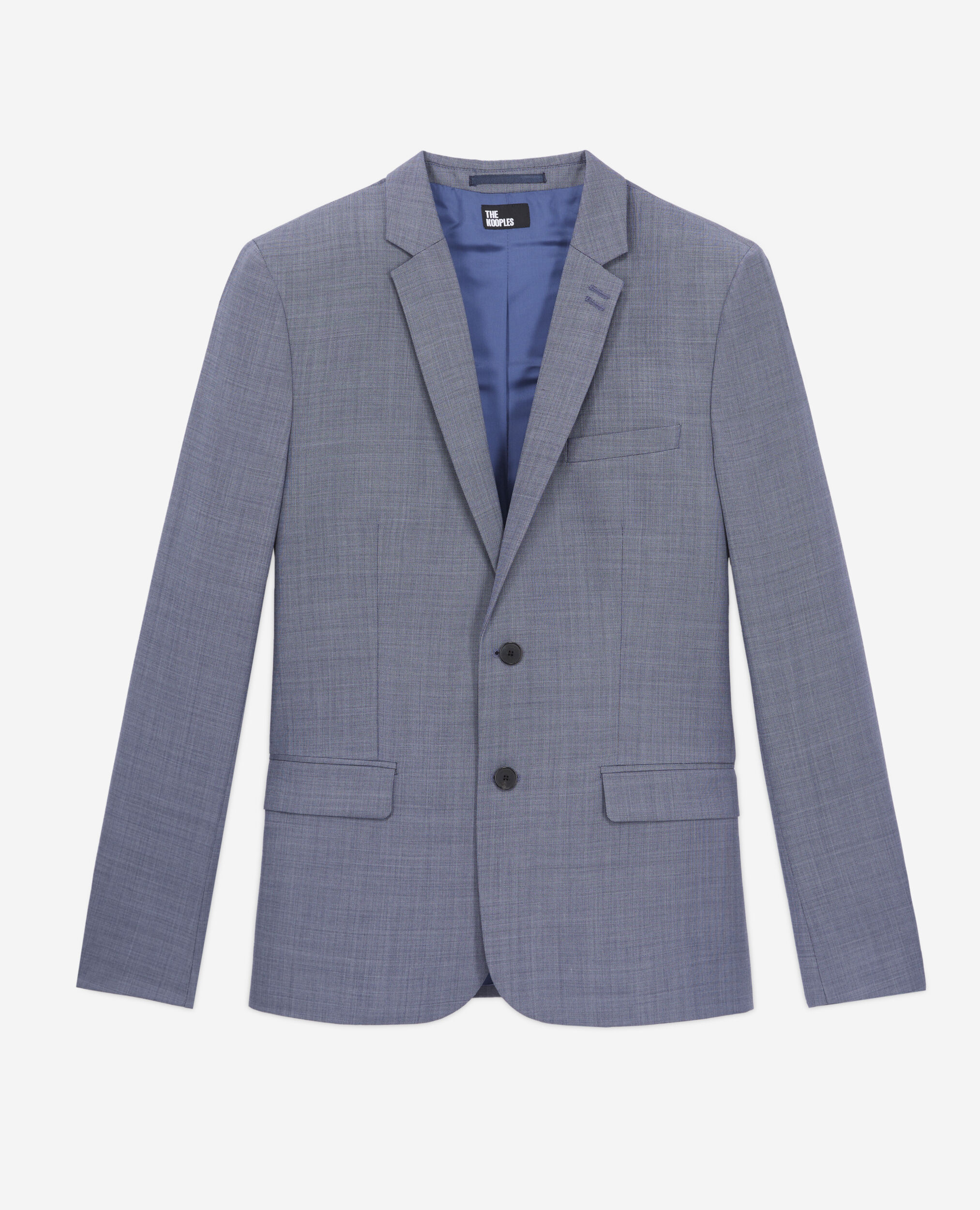 Veste de costume en laine à carreaux gris et bleus, LIGHT BLUE, hi-res image number null