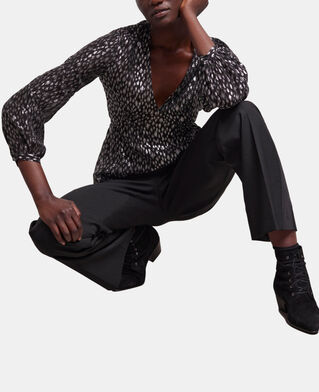 The Kooples F ANTIC SILVER leopard-print top