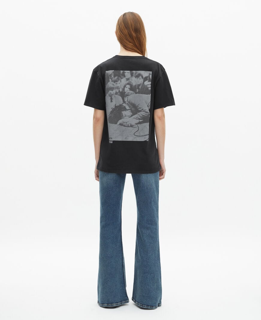 The Kooples MIXTE BLACK WASHED t-shirt mixte the doors x the kooples noir