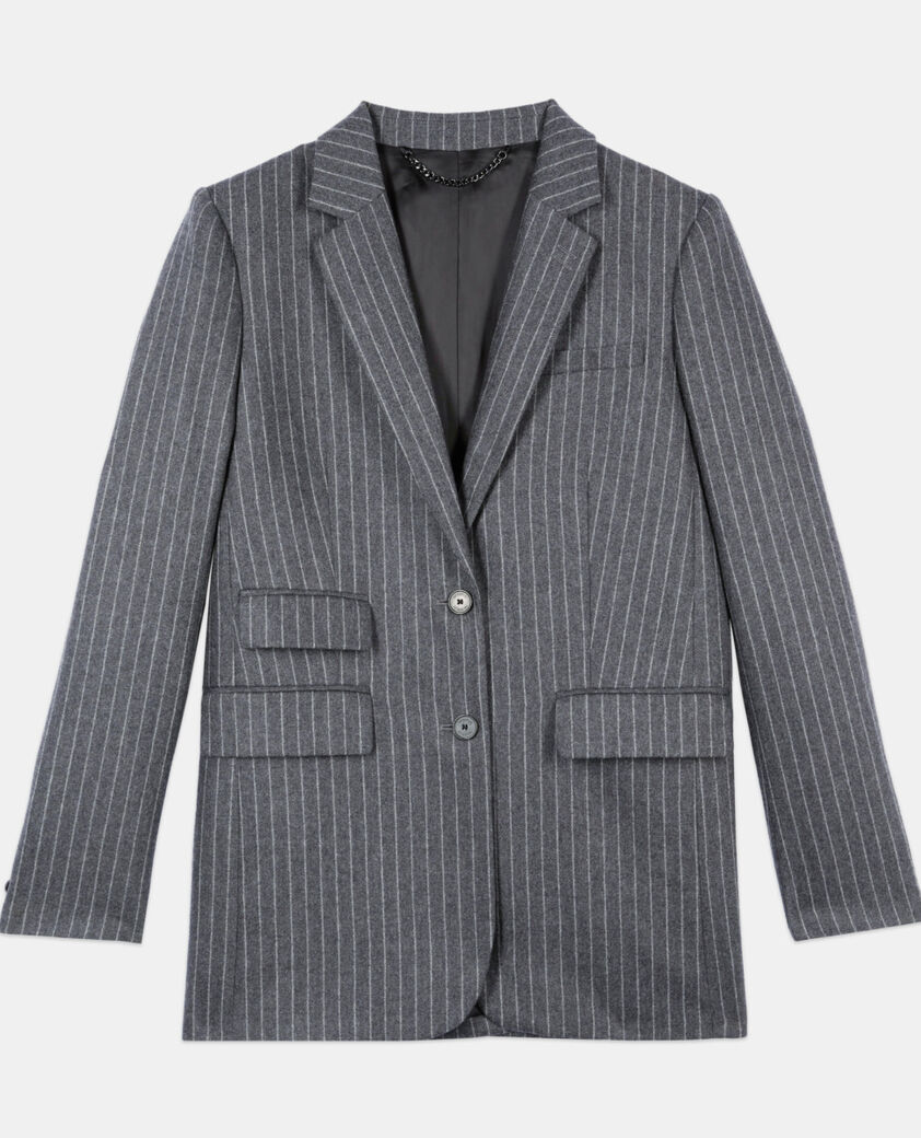 The Kooples DAMEN LIGHT GREY anzugjacke mit streifen