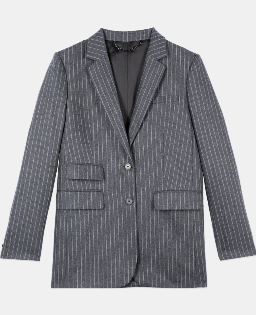 The Kooples DAMEN LIGHT GREY anzugjacke mit streifen