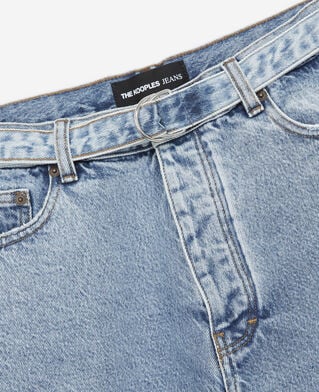 The Kooples H BLUE DENIM faded blue denim shorts 