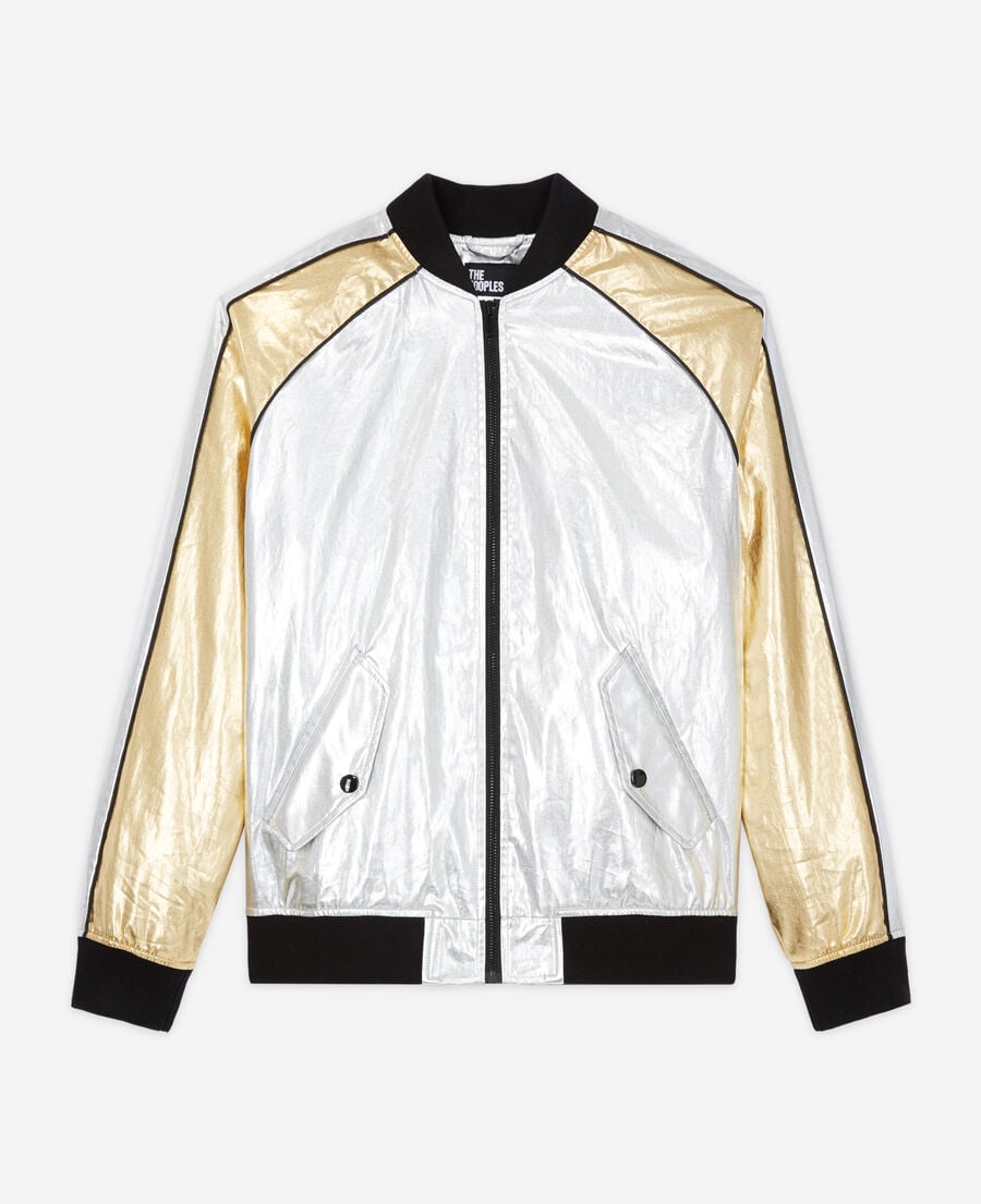 The Kooples WOMEN SILVER / GOLD two-tone jacket