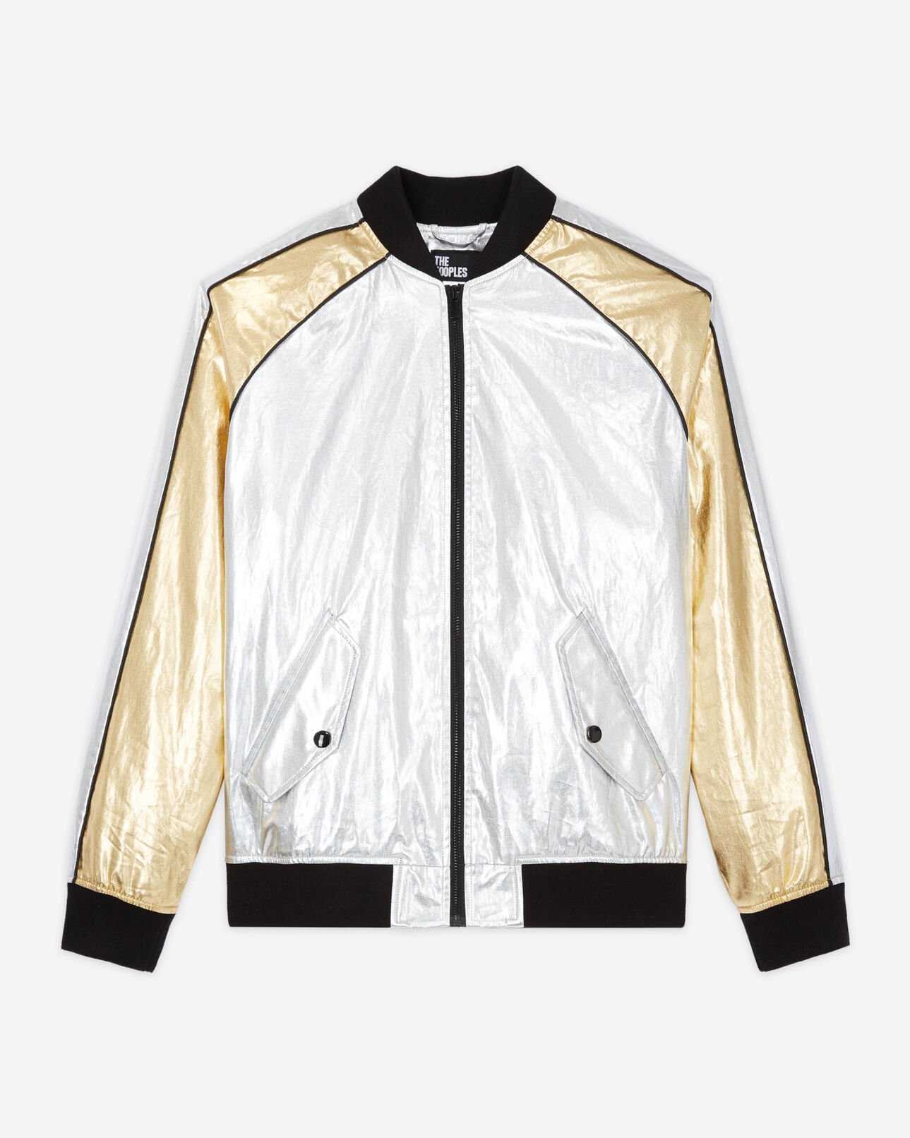 The Kooples WOMEN SILVER / GOLD two-tone jacket