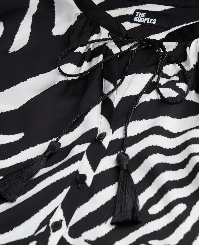 The Kooples FEMME BLACK WHITE blouse imprimée zébré