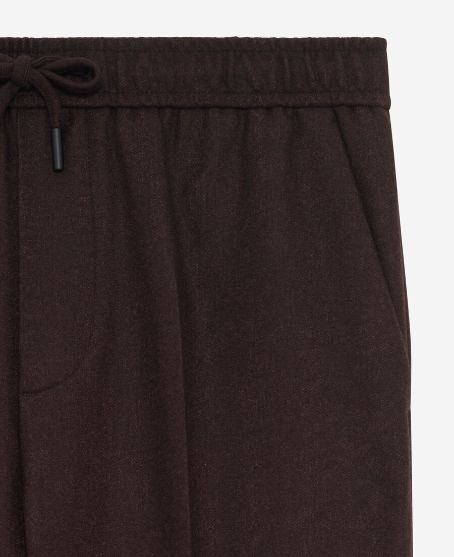 The Kooples MEN BROWN brown wool straight pants