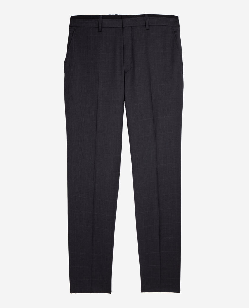 The Kooples HOMME DARK GREY pantalon de costume prince de galles en laine