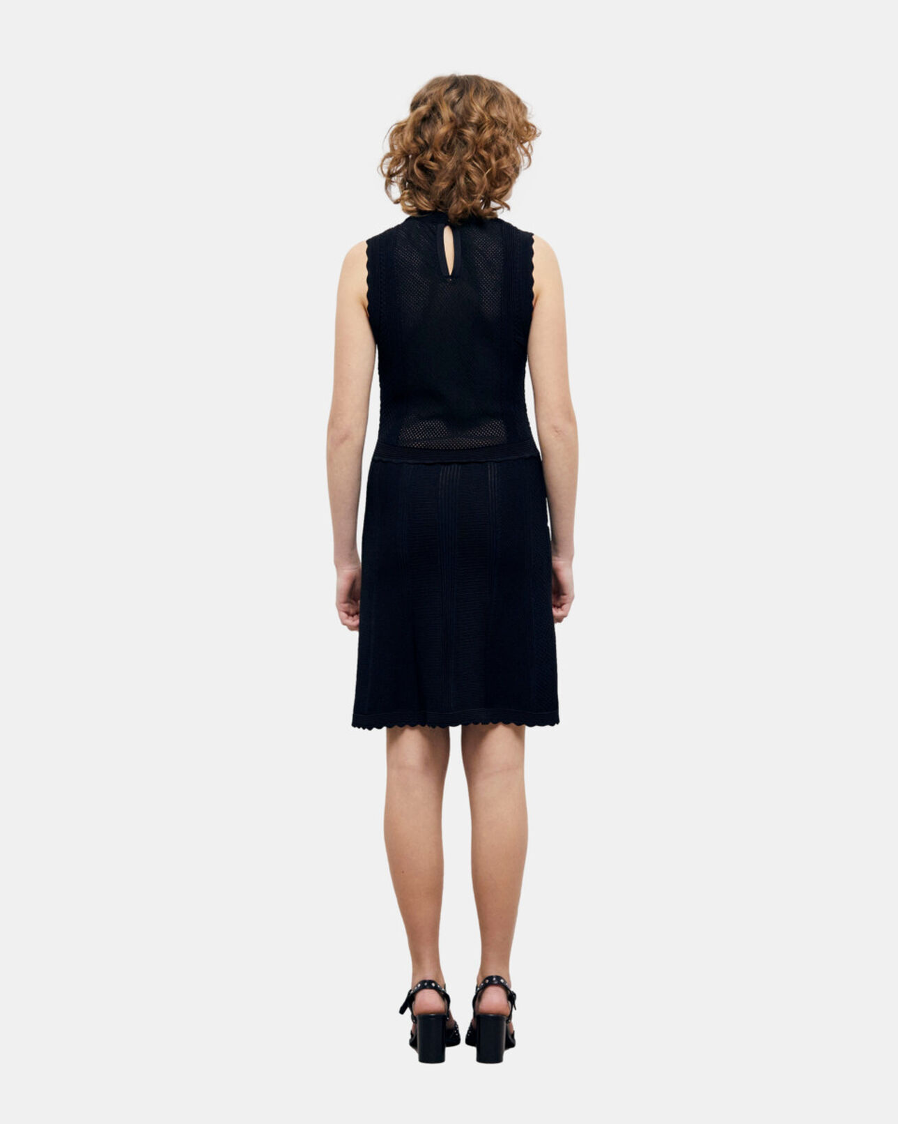 The Kooples DAMEN BLACK schwarzes kurzes strickkleid