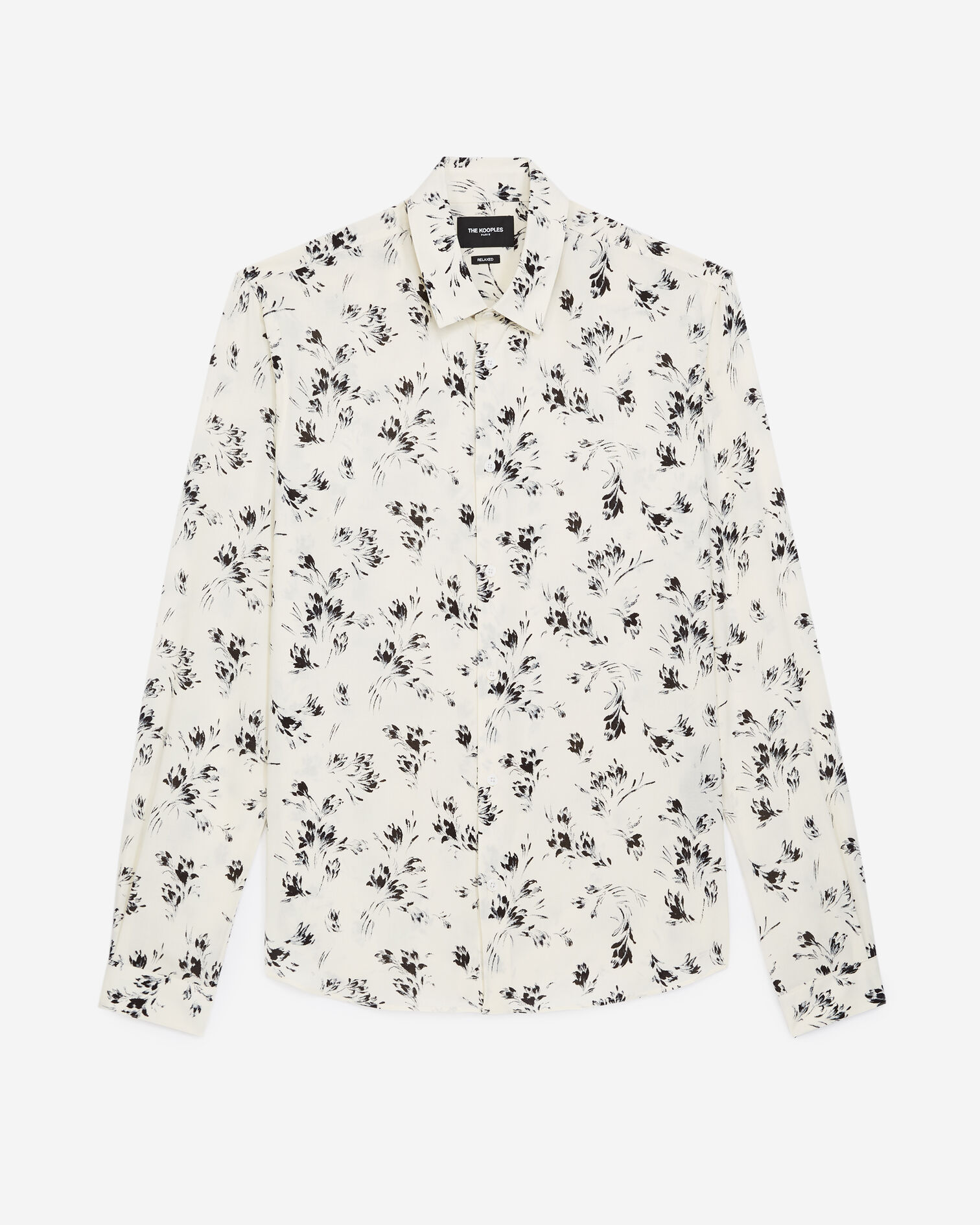 Chemise fluide écrue et noire à fleurs, OFF WHITE / BLACK, hi-res image number null