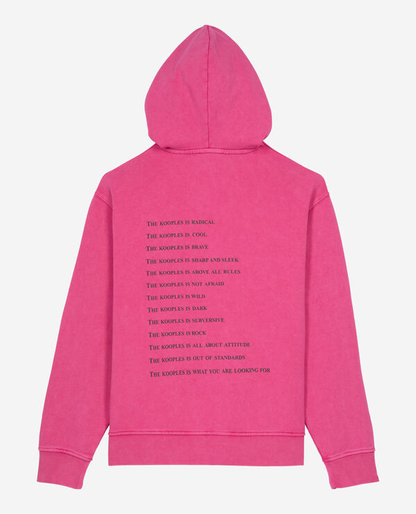 The Kooples WOMEN FUSHIA what is pink hooded sweatshirt