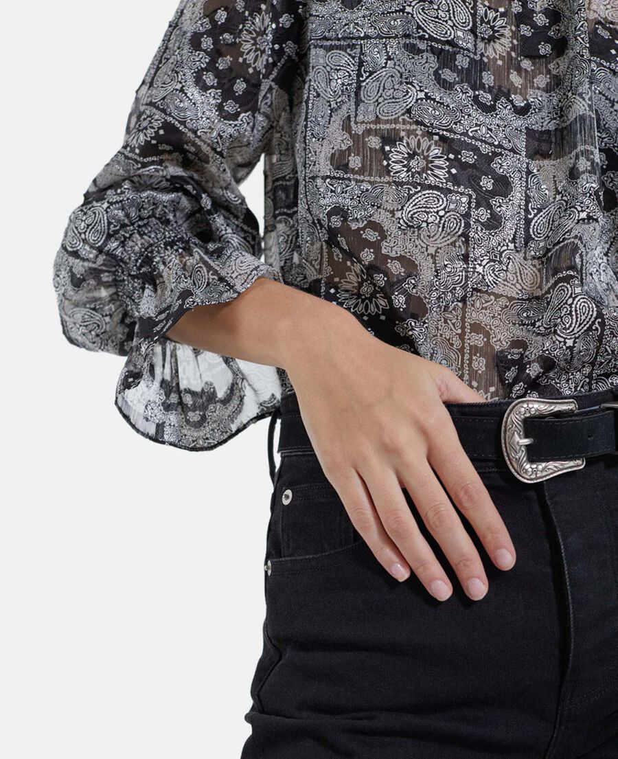 blouse imprimée  à volants