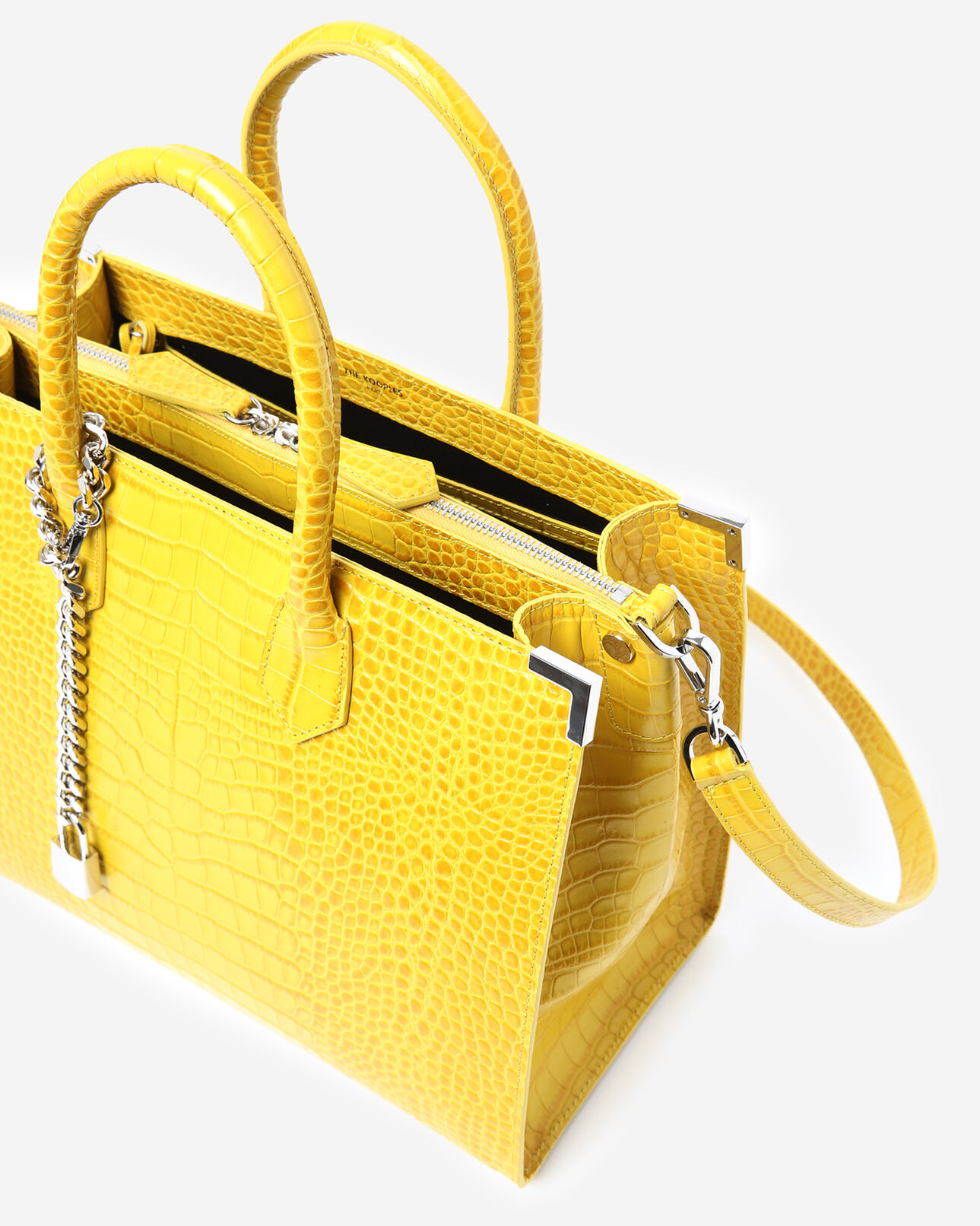 The Kooples DAMEN YELLOW große tasche ming in kroko-optik in gelb