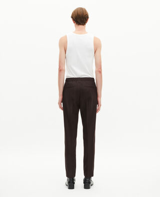 The Kooples HOMBRE BROWN pantalones rectos de lana marr&oacute;n