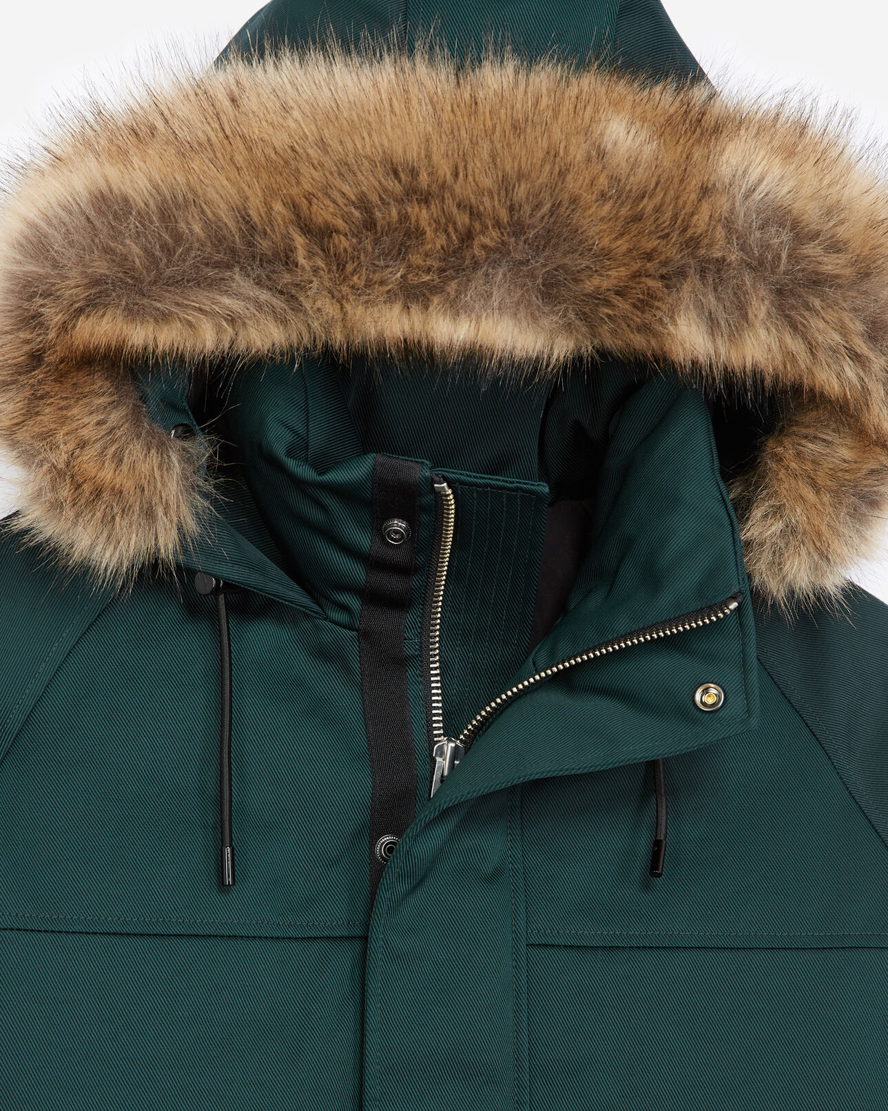 The Kooples HOMME BOTTLE GREEN doudoune coton vert bouteille à capuche