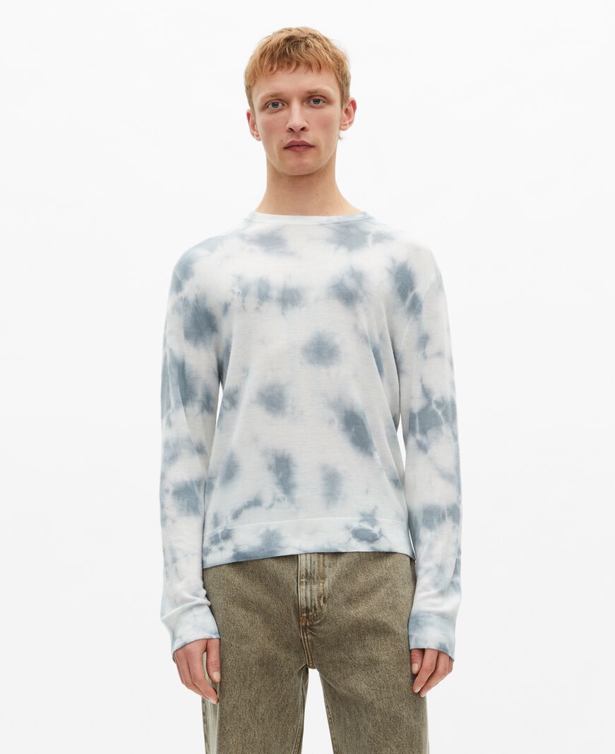 The Kooples H LIGHT BLUE/WHITE blue tie and dye merino wool sweater