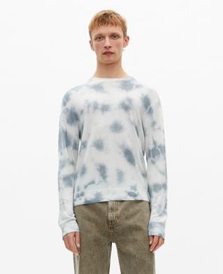 The Kooples H LIGHT BLUE/WHITE blue tie and dye merino wool sweater