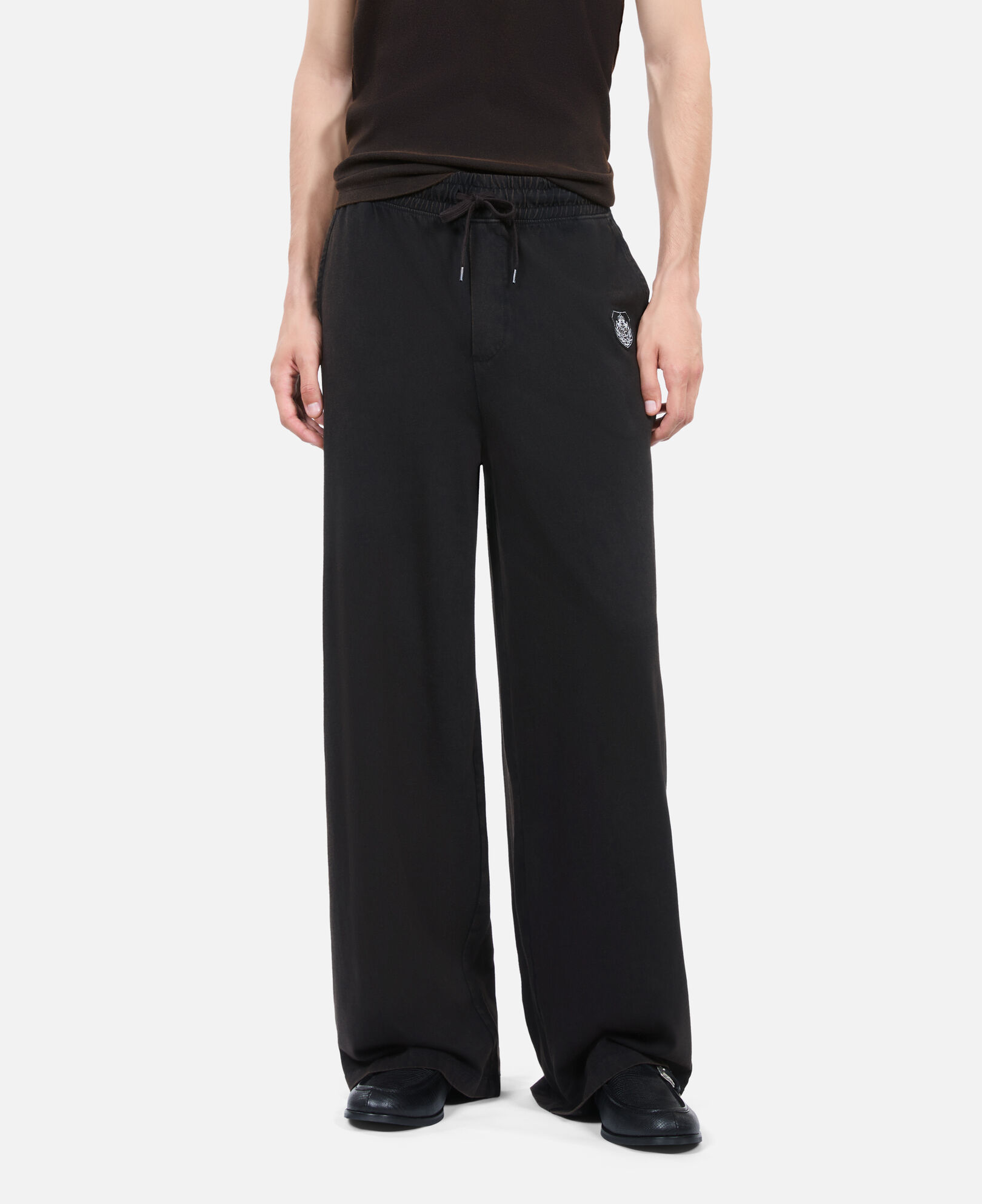 The Kooples MEN BLACK WASHED black blazon tracksuit trousers