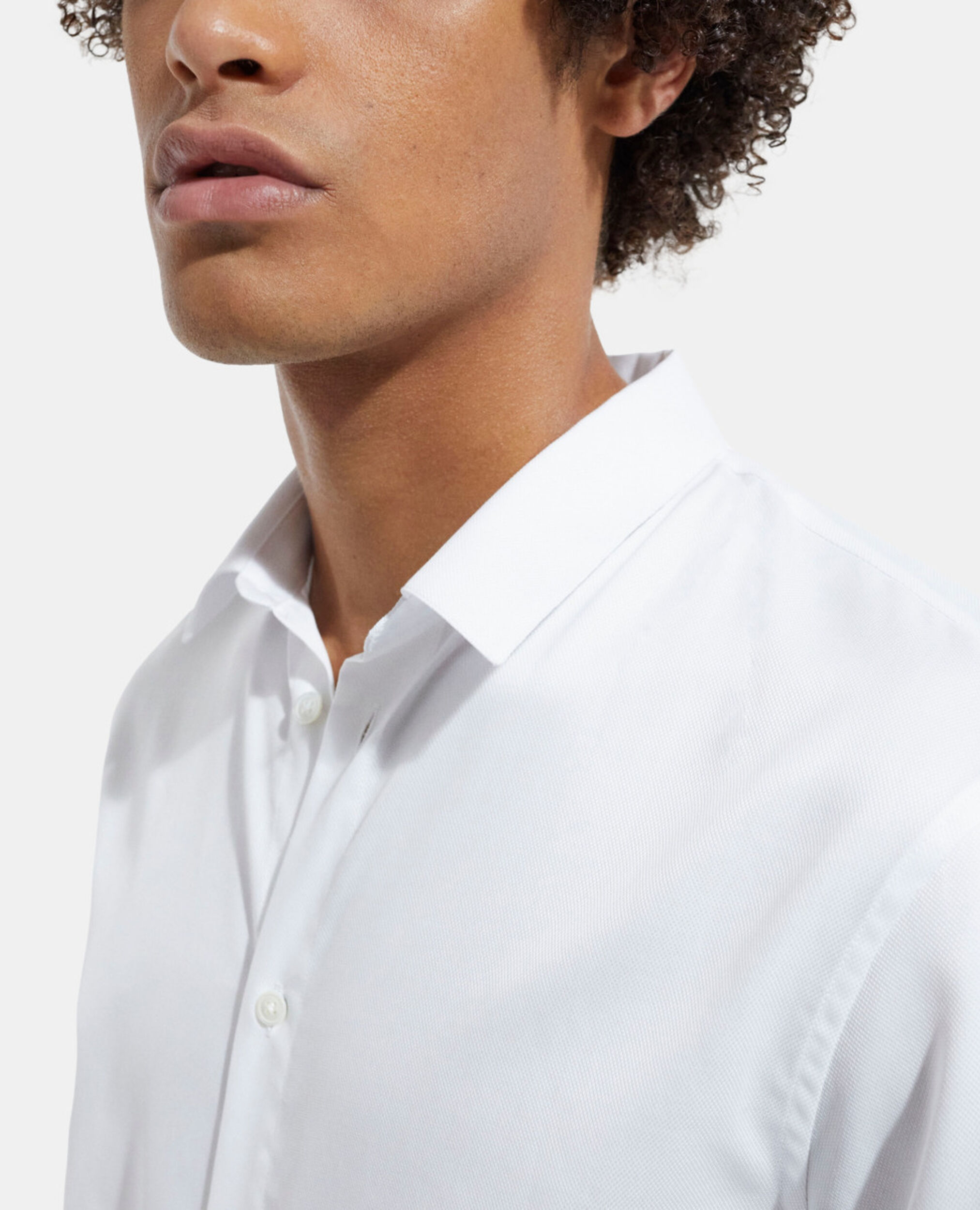 White shirt with classic collar, WHITE, hi-res image number null
