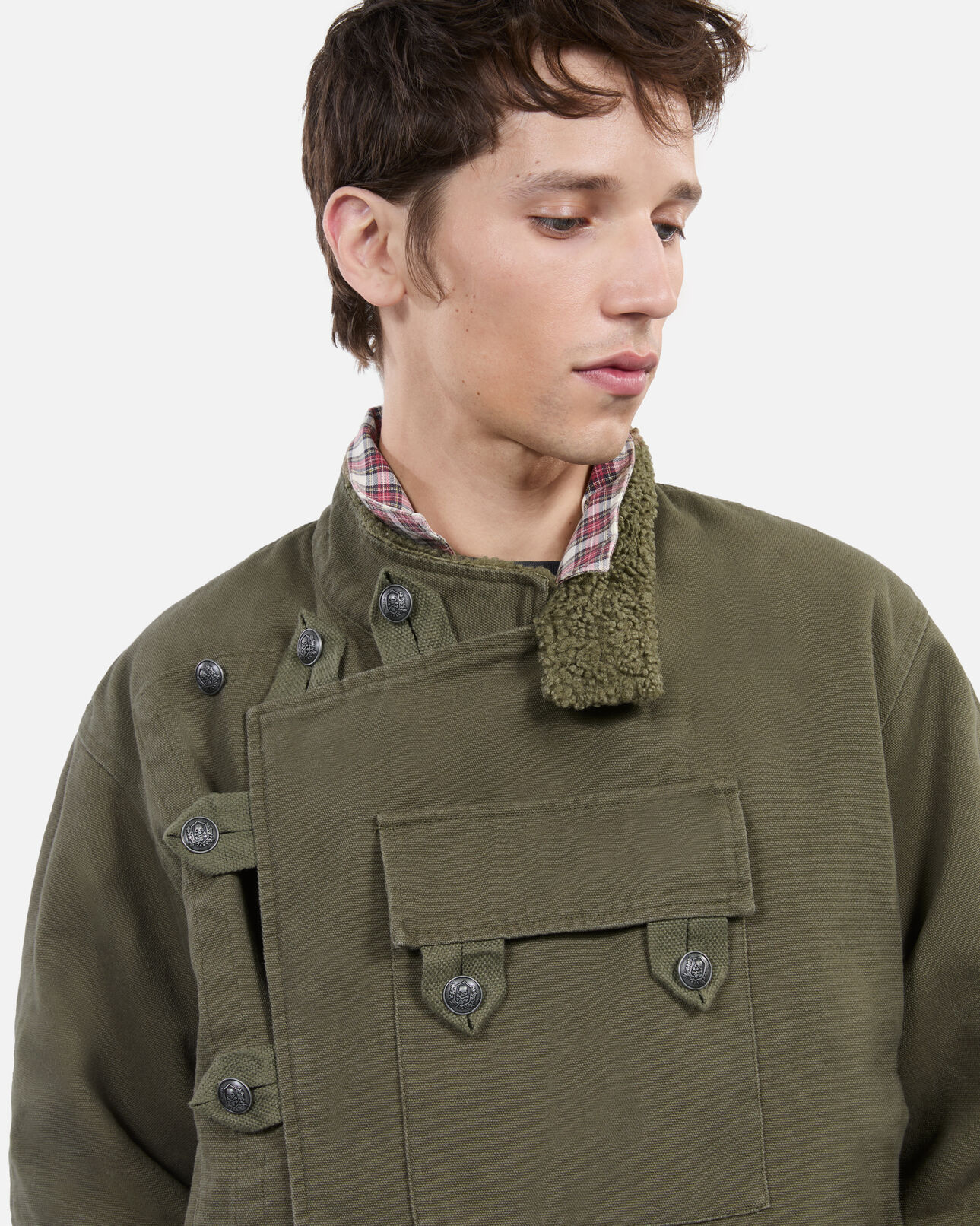 The Kooples HOMME OLIVE NIGHT blouson style officier kaki