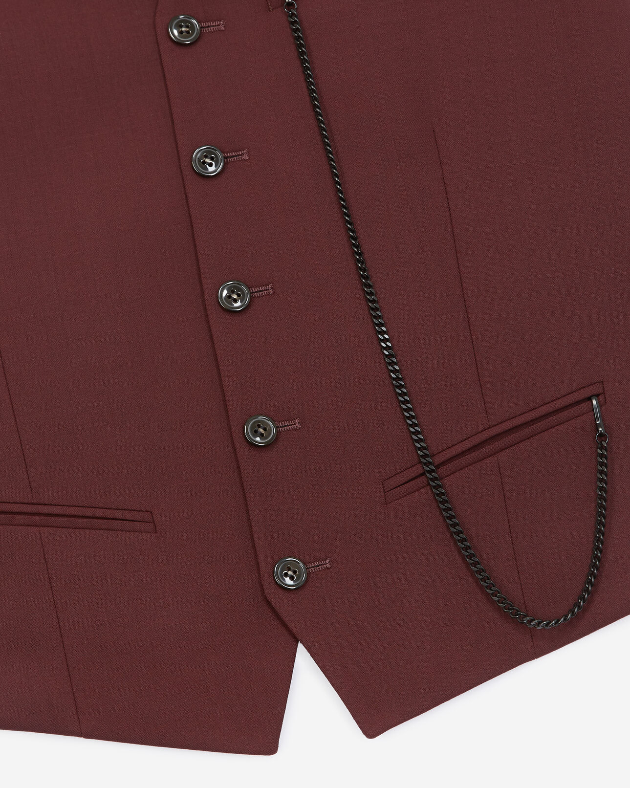 The Kooples HOMME BURGUNDY gilet laine bordeaux boutonné