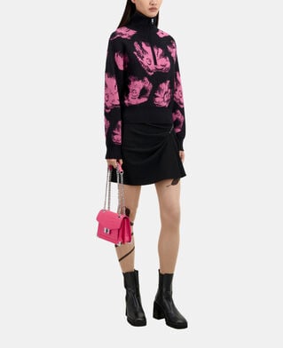 The Kooples FEMME BLACK / PINK pull noir avec fleurs