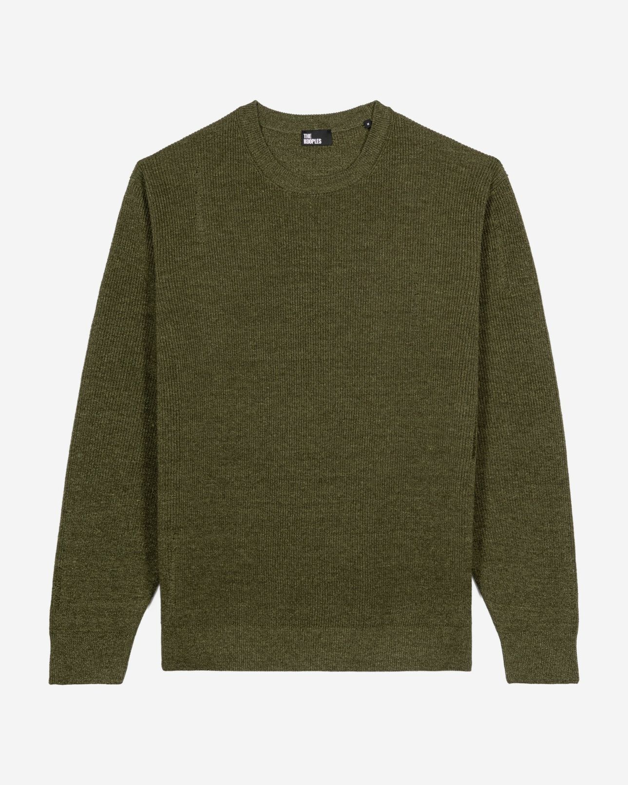 The Kooples HERREN OLIVE KAKI pullover aus khakifarbener wolle und leinen