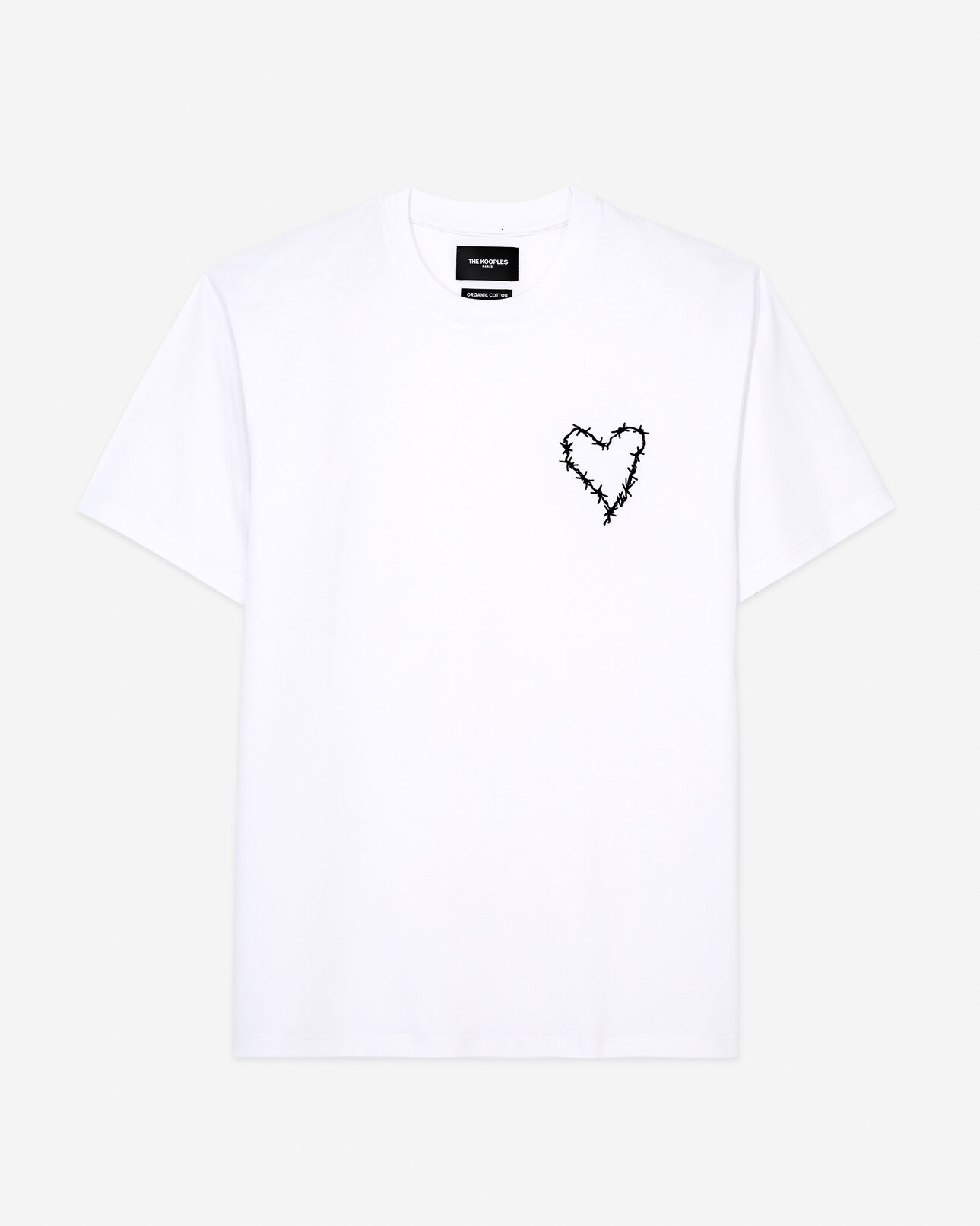 The Kooples HOMME WHITE t-shirt blanc à logo cœur cousu