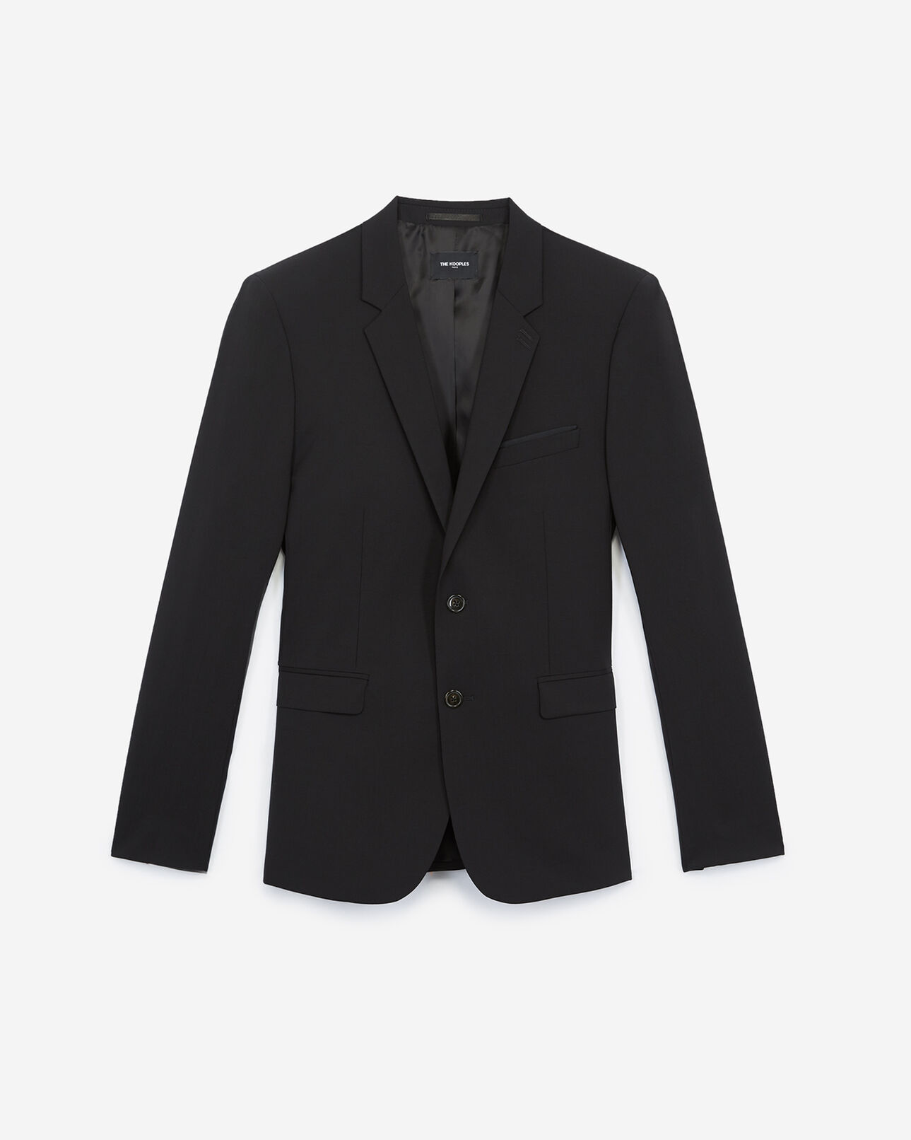 The Kooples MEN BLACK slim-fit black wool suit jacket