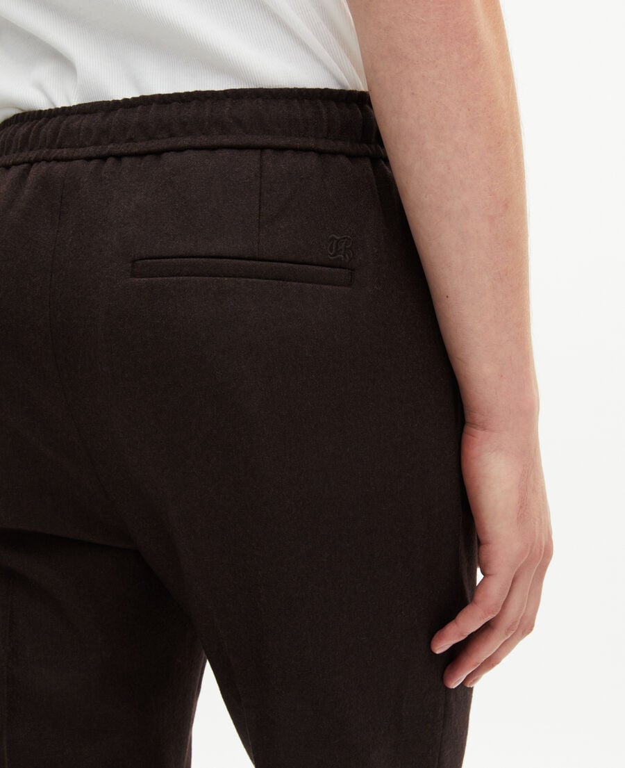Men's Brown wool straight pants | The Kooples