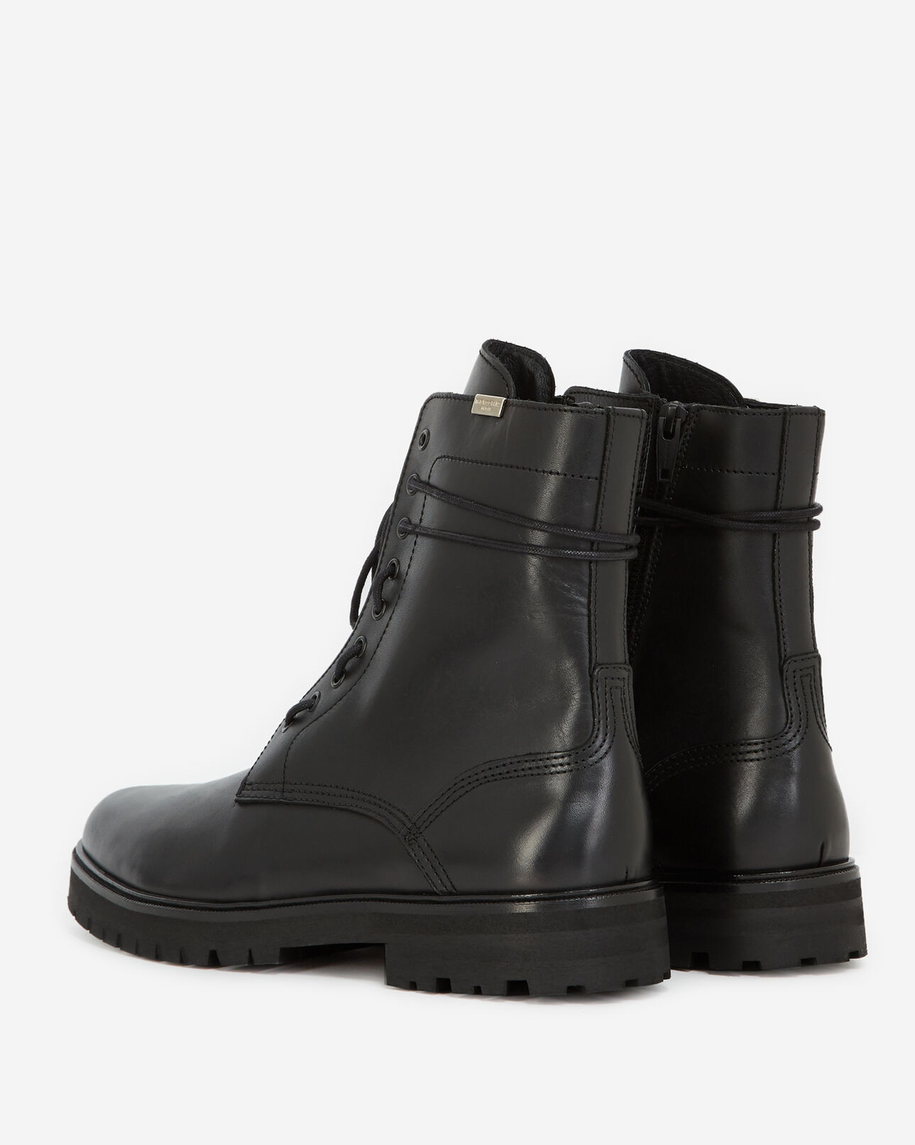 The Kooples HERREN BLACK boots schwarz lederdetail schnürung seitlich