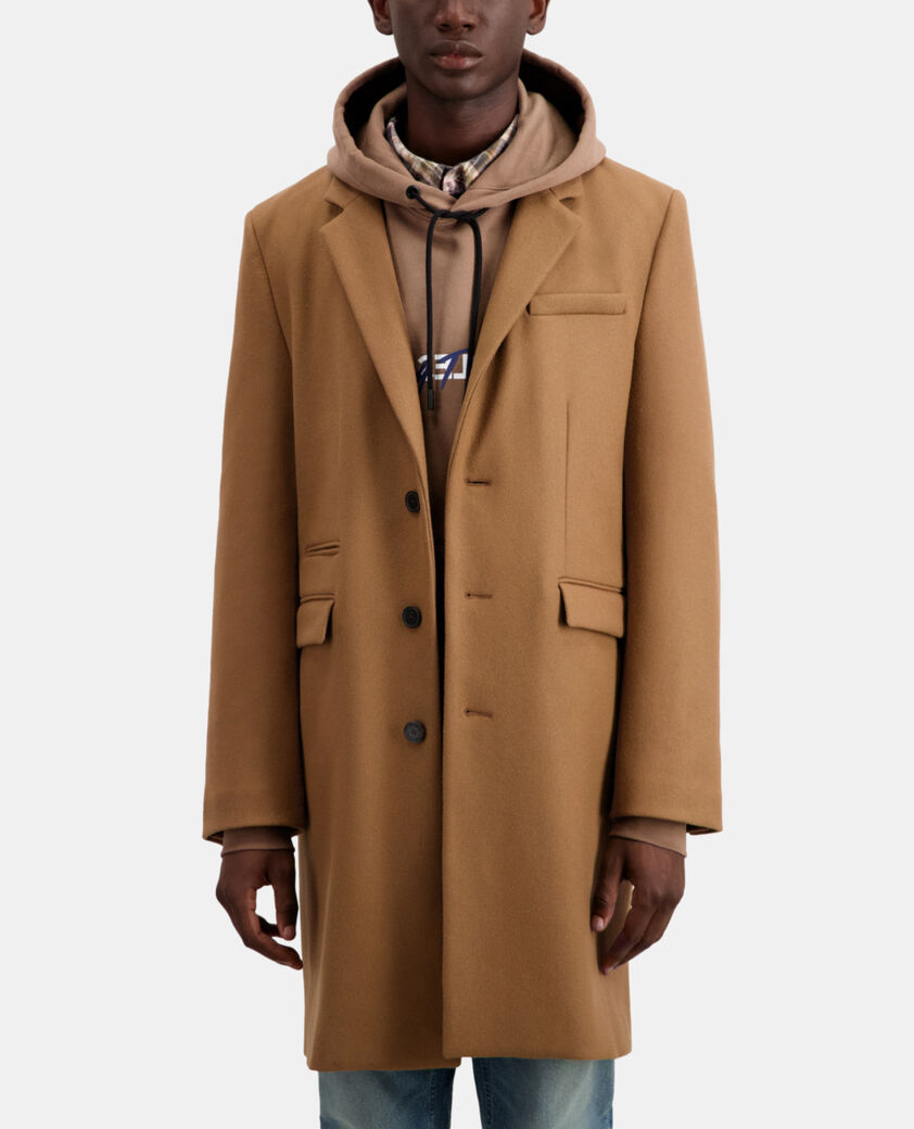 The Kooples HERREN CAMEL langer camelfarbener mantel aus wolle