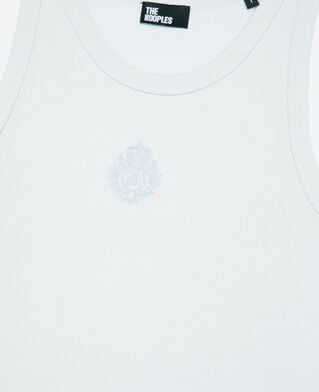 The Kooples F LIGHT BLUE tank top with light blue coat of arms