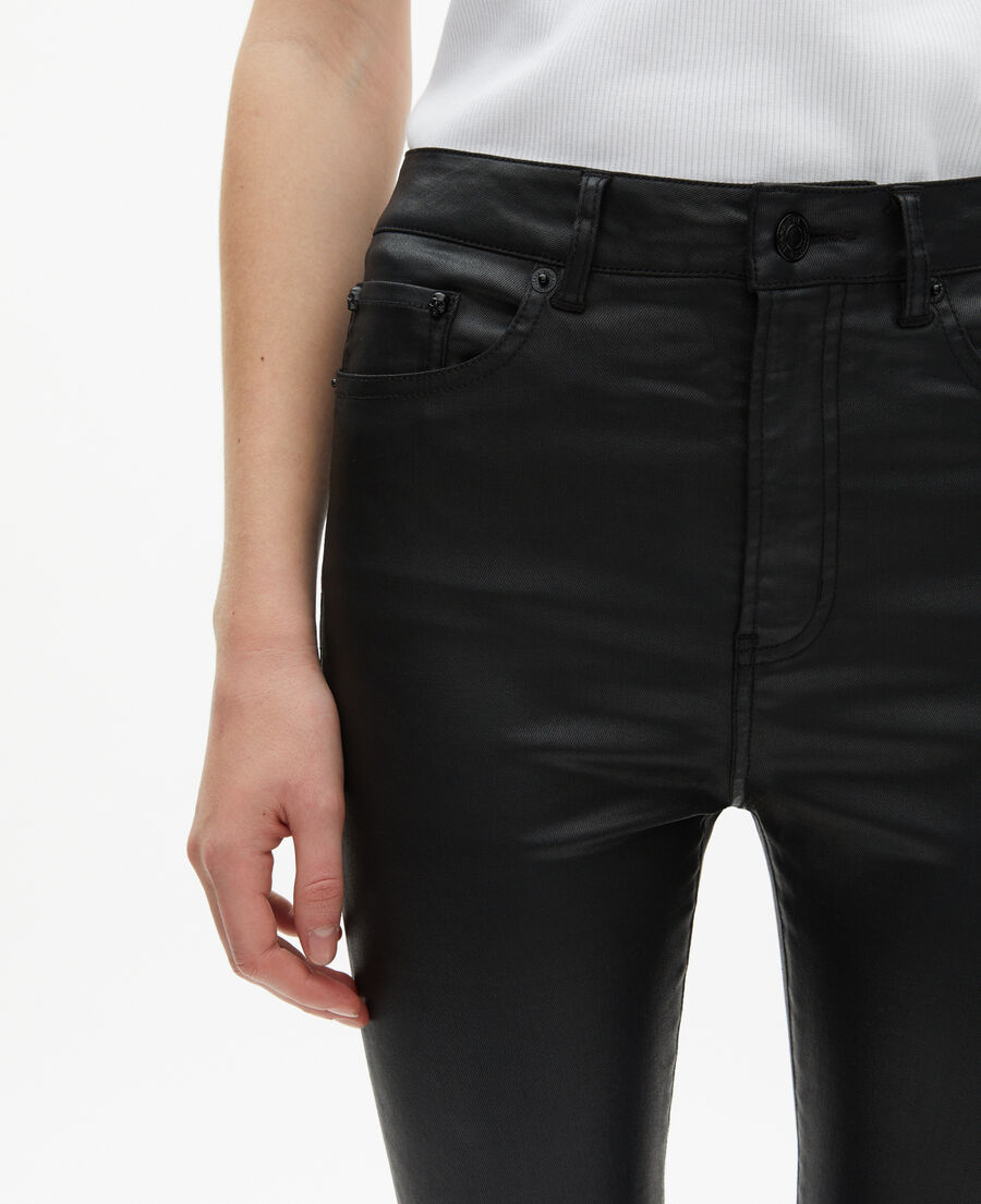 The Kooples DAMEN BLACK schwarze slim-jeans in lederoptik