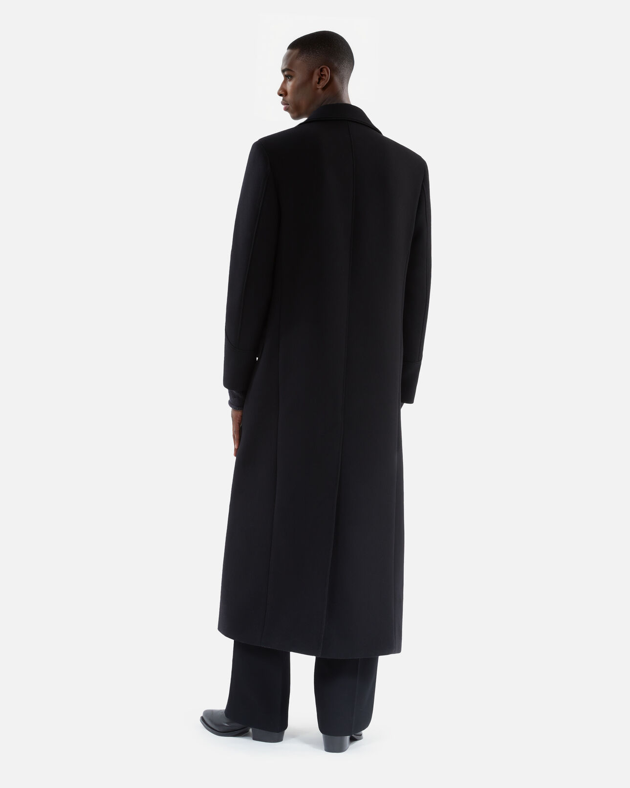 The Kooples MEN BLACK long black wool blend coat