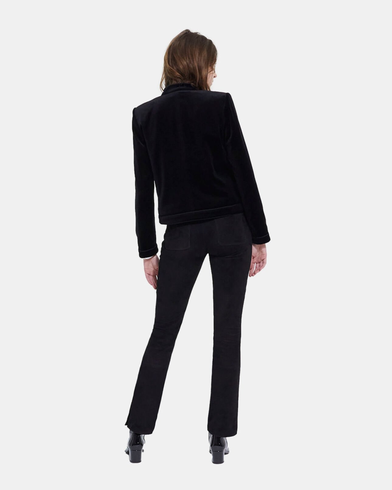 The Kooples WOMEN BLACK black velvet jacket