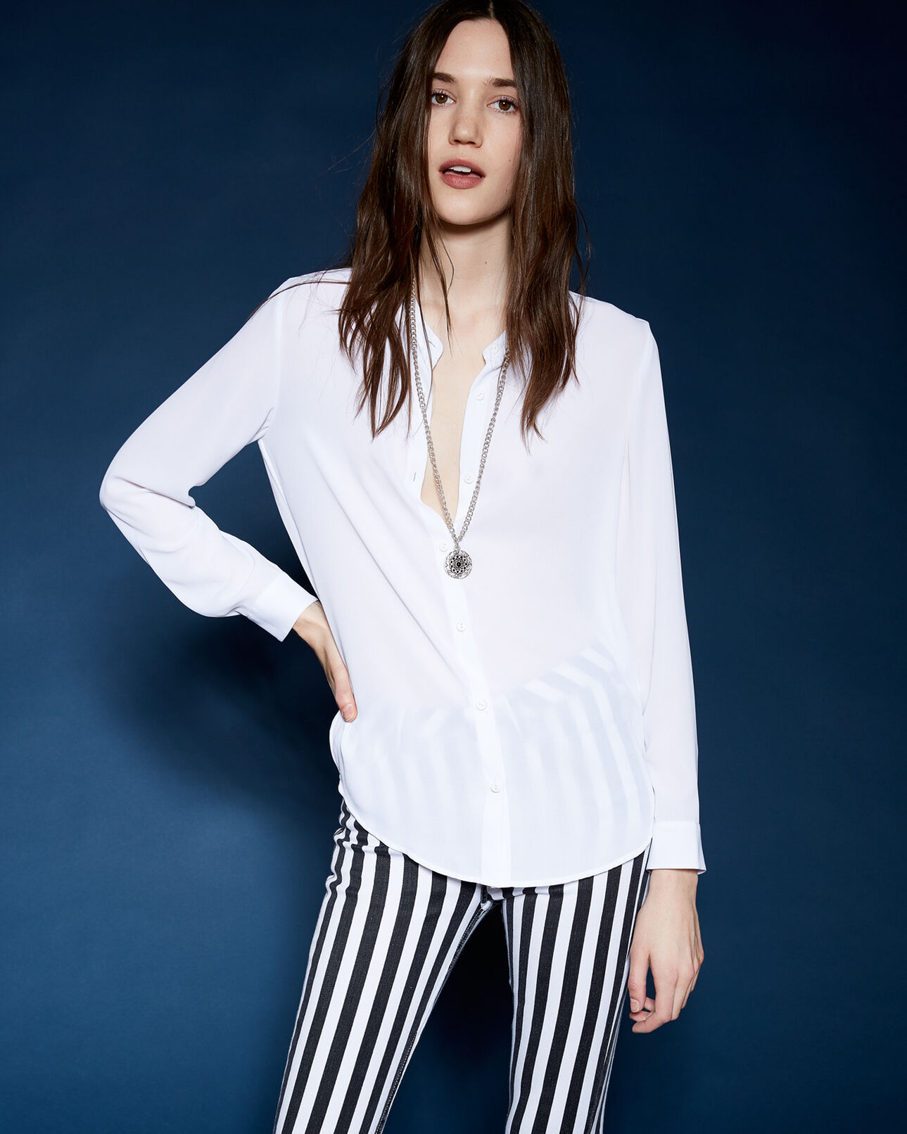 The Kooples MUJER WHITE camisa blanca
