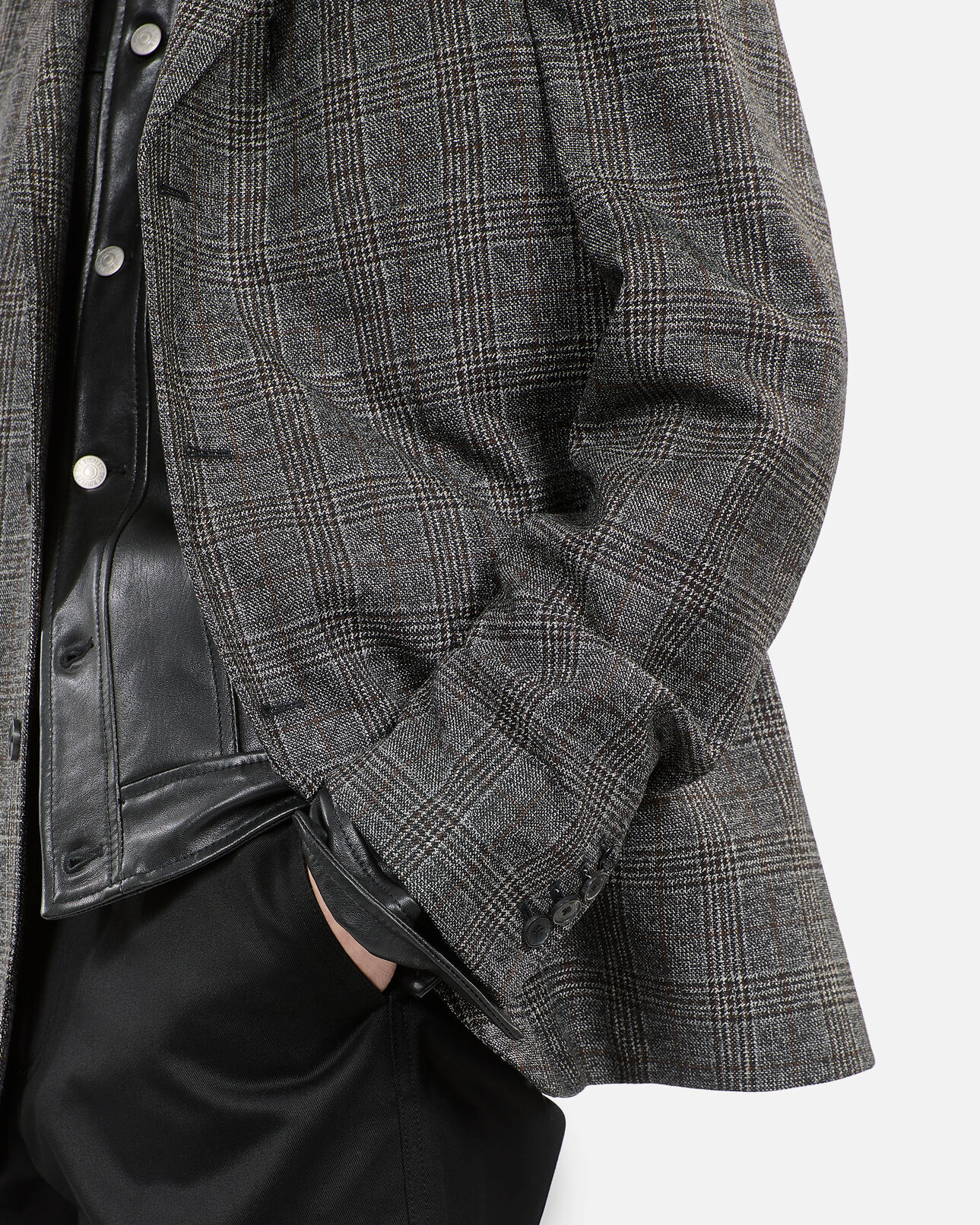 The Kooples HOMME BROWN / BLACK blazer en laine prince de galles