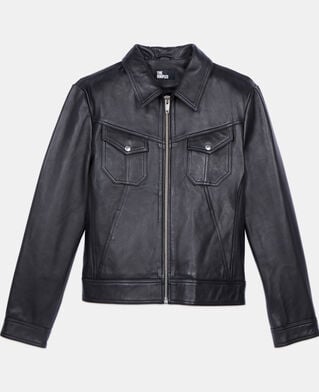The Kooples MEN BLACK black leather jacket