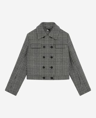 The Kooples FEMME BLACK GREY blouson à motif noir et blanc