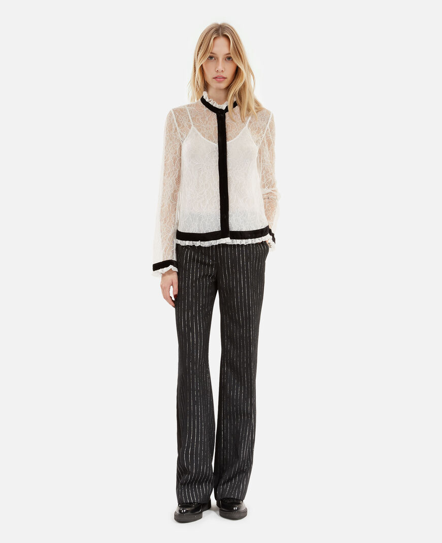 The Kooples WOMEN ECRU ecru lace shirt